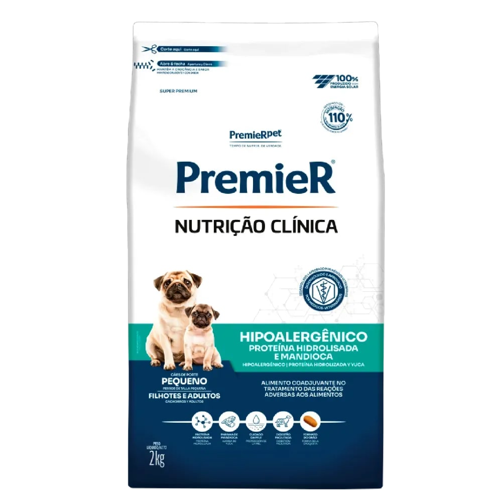 Premier Nutrição Clínica Cães Hipoalergênico mandioca Raças Pequenas